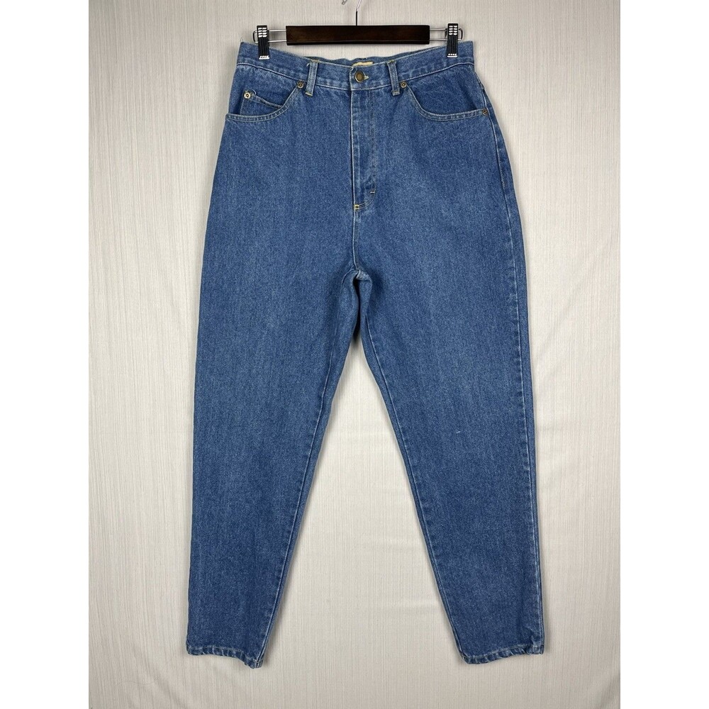 90s Style Normcore High Rise Mom Jeans‎ Tapered Leg 100% Cotton Northwest Blue